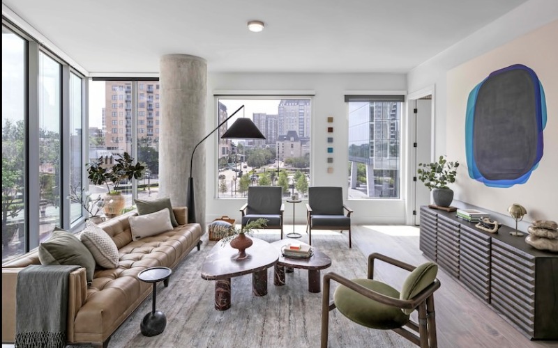 Open space living area with natural lighting